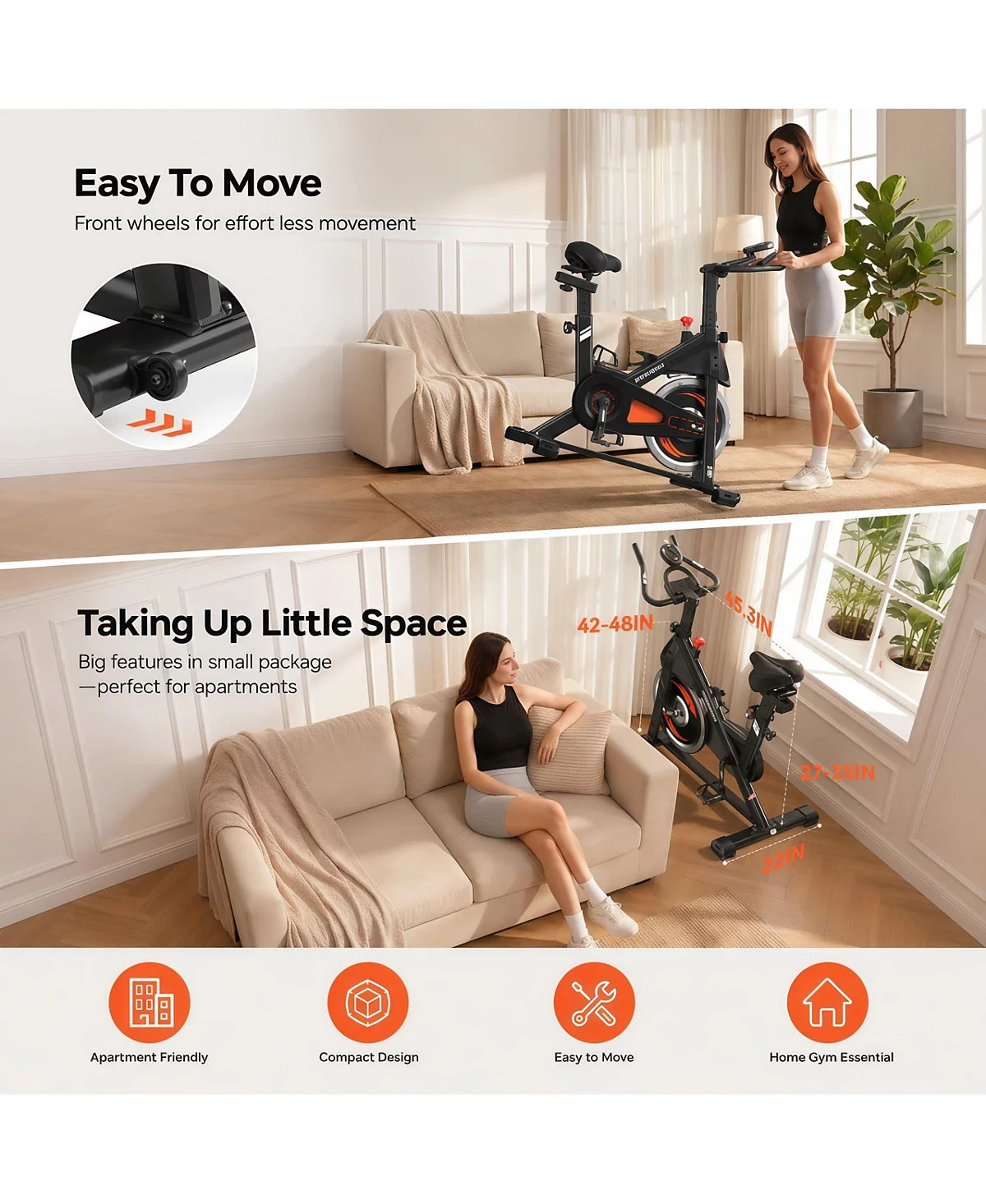 YOSUDA Pro L002C Magnetic Exercise Bike, Ultra-Quiet Stationary Bike with Upgraded Wide Memory Foam Seat, 100 Levels Magnetic Resistance
