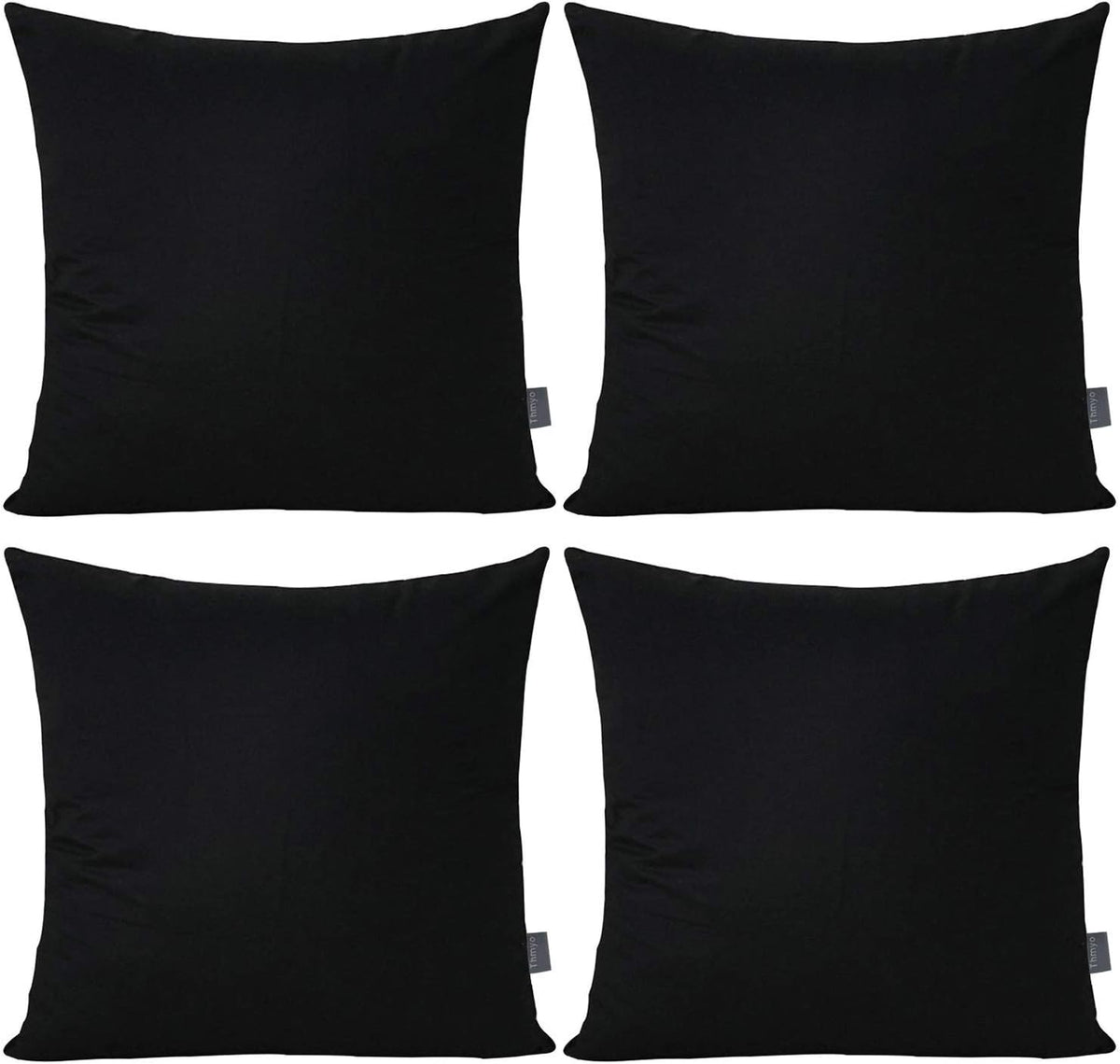4-Pack 100% Cotton Comfortable Solid Decorative Throw Pillow Case Square Cushion Cover Pillowcase Sublimation Blank Pillow Covers Christmas DIY Throw Pillowcase for Sofa