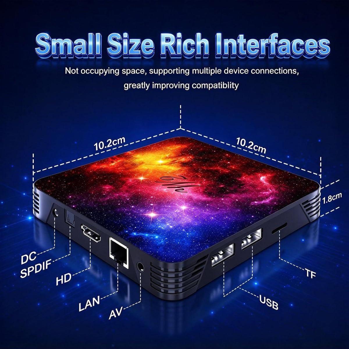 Android TV Box 14.0 ,4GB+64GB, 8K Video Support,USB 2.0/3.0