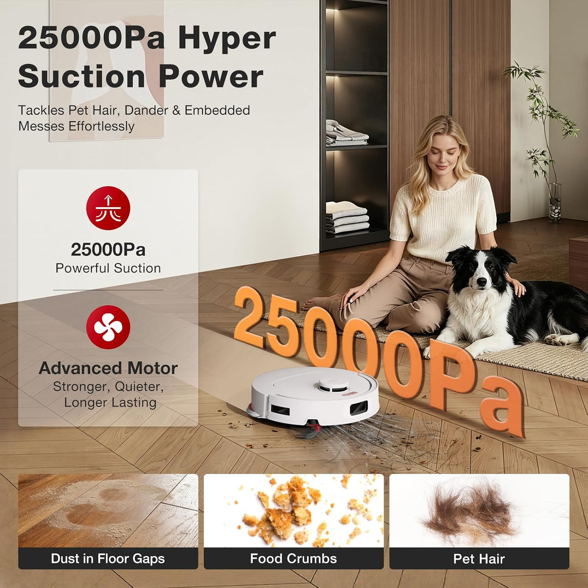 Robot Vacuum and Mop, 25000Pa Suction