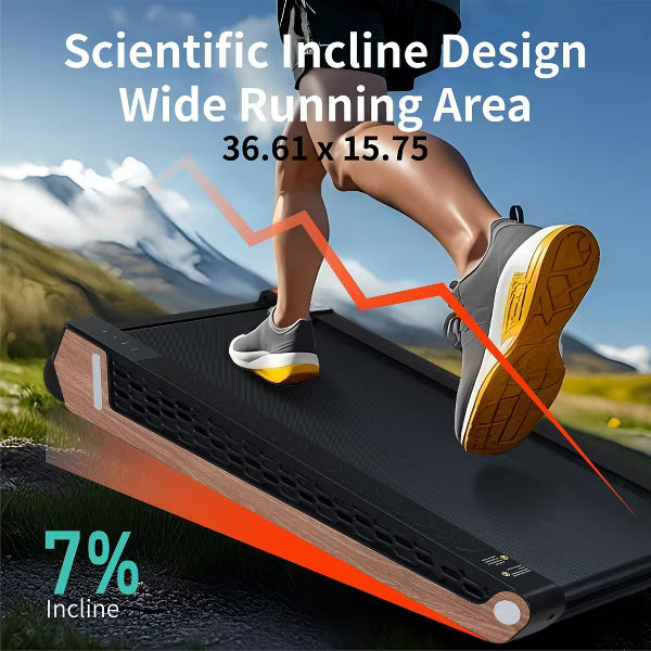 8° Incline Portable Treadmill – Under Desk Walking Pad with 2.55HP Motor, 220 lbs Capacity, LED Display, Space-Saving Design for Home Office