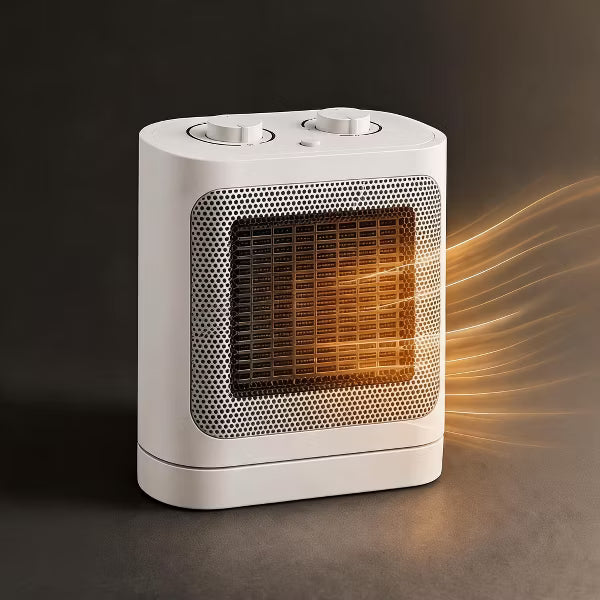 Garvee Ceramic Space Heater for Indoor Use, Portable Electric Desk Heater, 60-Degree Oscillation, 750W/1500W Modes, White