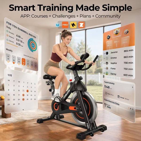 YOSUDA Exercise Bike Stationary Indoor Cycling Bike for Home 300 Lbs Weight Capacity, Comfortable Seat Cushion and LCD Monitor