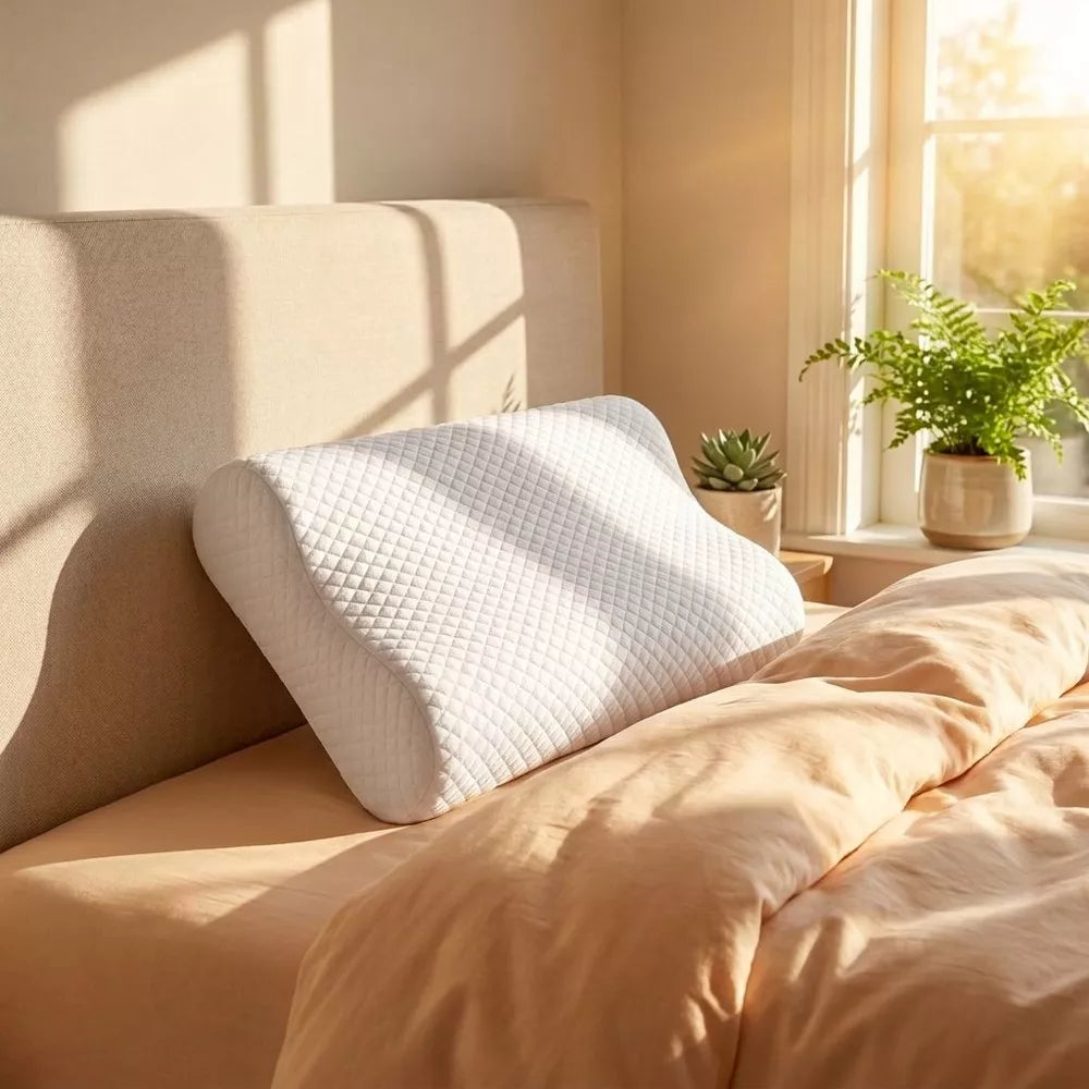 Bed Pillows Memory Foam Pillow, Queen Neck Pain Relief, Contour Cervical Pillow, for Neck and Shoulder Pain, Side, Back and Stomach Sleeper