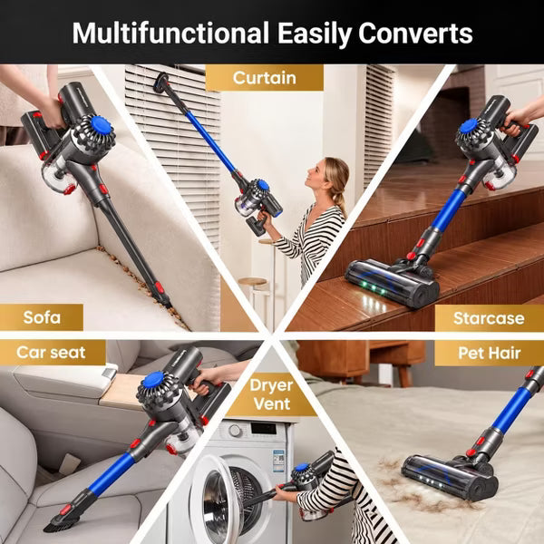Cordless Vacuum Cleaner for Home , 40Kpa 450W Stick Vacuums Lightweight Max 45Mins Runtime, 8 in 1 Handheld Vacuum for Hardfloor & Carpets Pet Hair