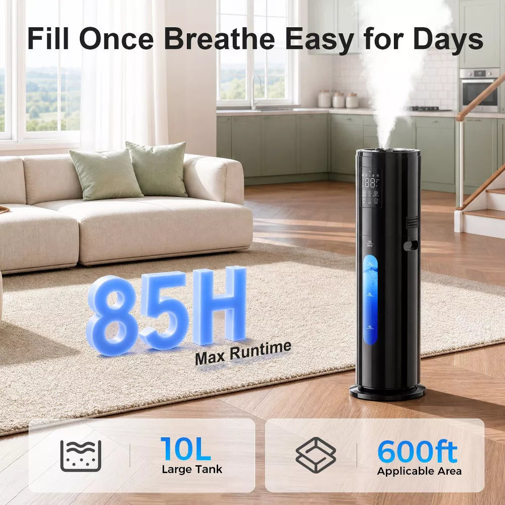 Teendow Humidifiers for Bedroom, 7L Cool Mist Humidifier for Home with Smart App Remote Control, 350mL/h, 24H Timer ,45%-95% Humidistat,Floor Standing