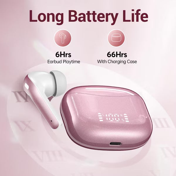 VEATOOL X15 Wireless Earbuds Bluetooth 5.3 Headphones,72H Hi-Fi Stereo Deep Bass Earphones with Noise Cancelling Mic