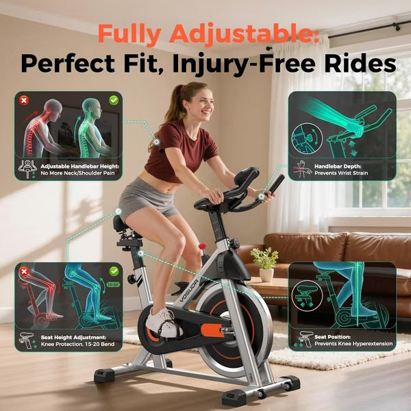 YOSUDA Exercise Bike Stationary Indoor Cycling Bike for Home 300 Lbs Weight Capacity, Comfortable Seat Cushion and LCD Monitor