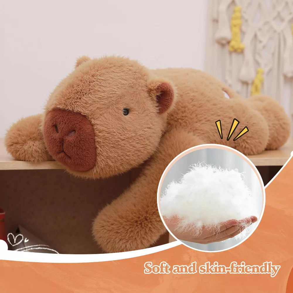 TITQWOP Capybara Weighted Stuffed Animal 23.6 Inch 2.2Lbs Capybara Plush Toy Soft and Cute Capybara Plush Animal for Adults Kids Boys and Girls