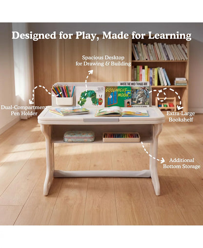 Kids Table and Chair Set, Activity Desk for Drawing, Reading, Building Blocks, and Play