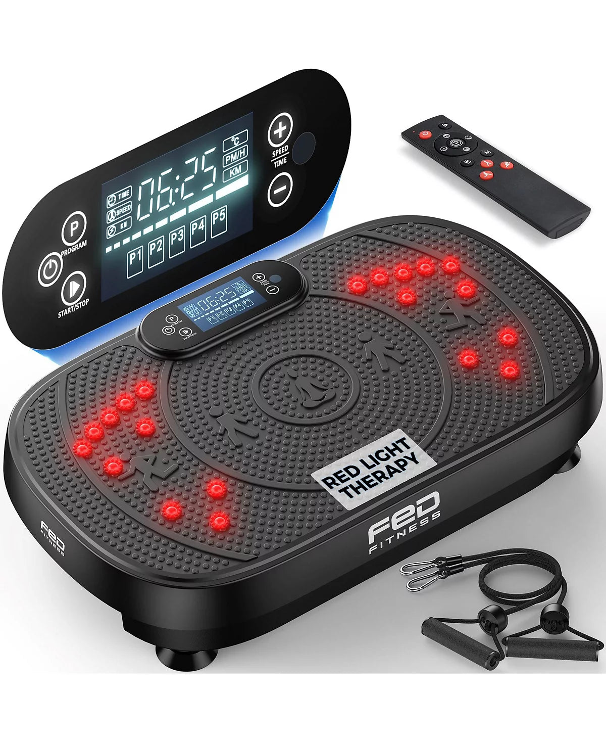 Red Light Therapy Vibration Plate 660nm Red 850nm NIR Infrared Whole Body Vibration Exercise Platform 120 Speed Levels for Home Workout