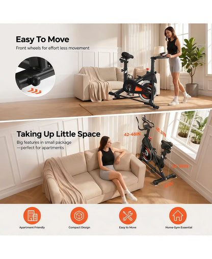 YOSUDA Pro L002C Magnetic Exercise Bike, Ultra-Quiet Stationary Bike with Upgraded Wide Memory Foam Seat, 100 Levels Magnetic Resistance
