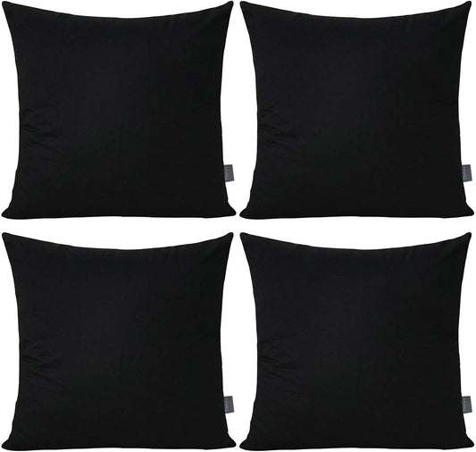 4-Pack 100% Cotton Comfortable Solid Decorative Throw Pillow Case Square Cushion Cover Pillowcase Sublimation Blank Pillow Covers Christmas DIY Throw Pillowcase for Sofa