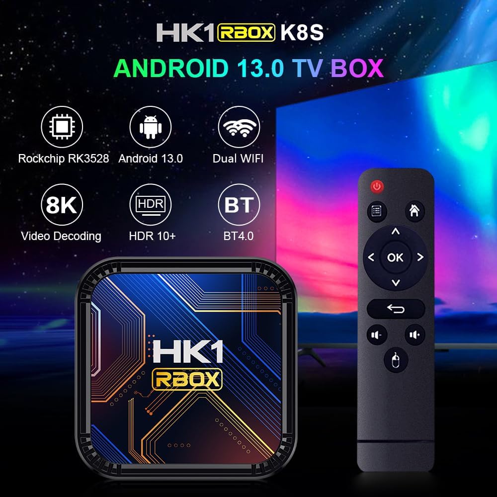 Android 13.0 TV Box, Android Box 2026 with 3D 8K 4GB RAM 32GB ROM RK3528