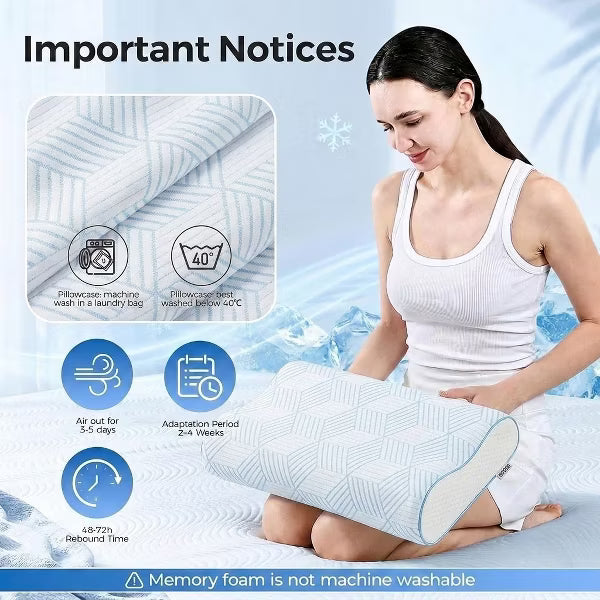 Bed Pillows 4-Layer Pillow for Neck Relief - Adjustable Memory Foam Pillow for Sleeping Time, Ergonomically Designed Pillow for Back & Side Sleepers