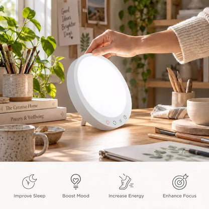 Morfone 10,000 Lux Uv-Free Sun Lamp, Full-Spectrum Happy Light Therapy Lamp For Seasonal Sad Relief And Winter Light Therapy