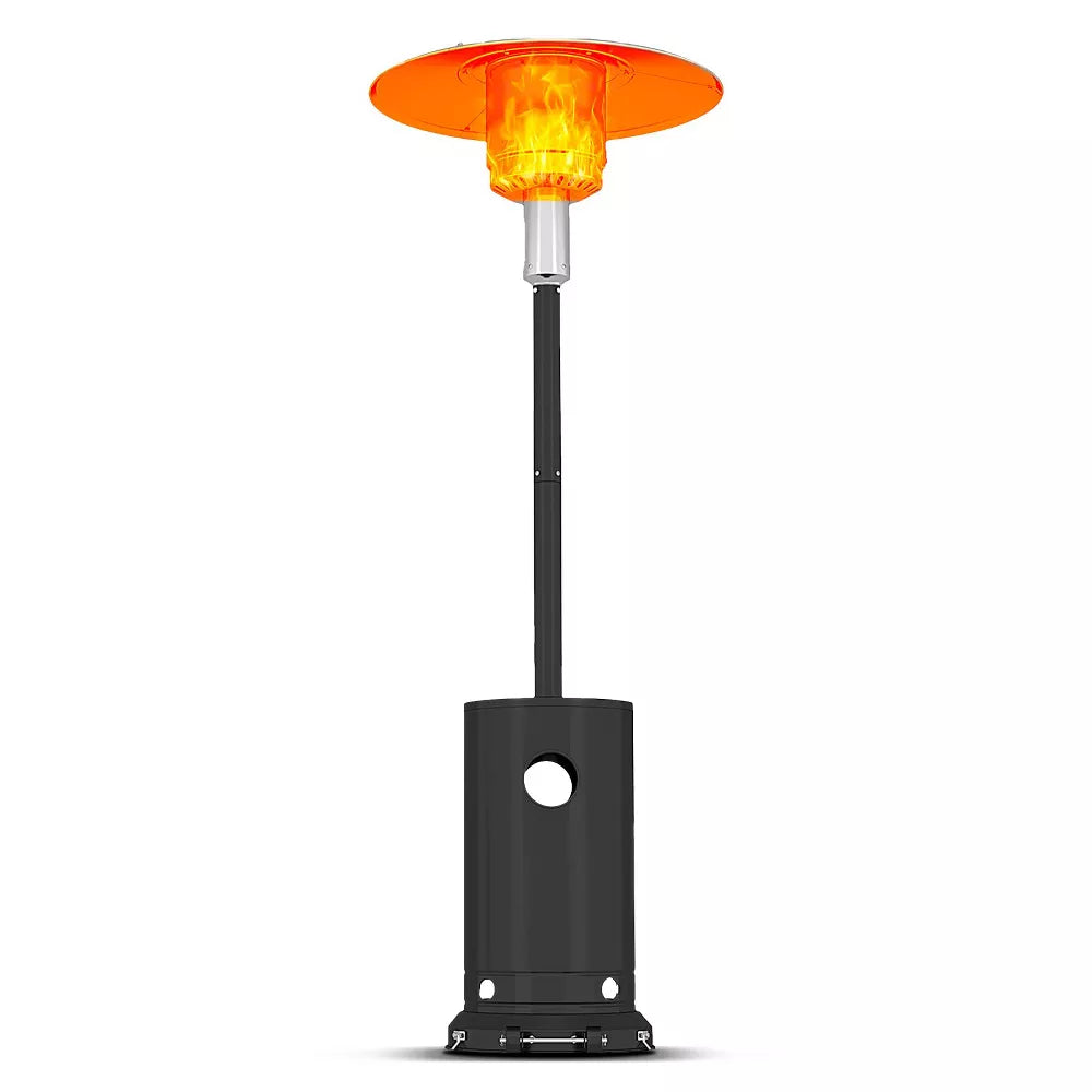Garvee 48,000 BTU Propane Patio Heater, Portable Wheels, Stainless, Auto Tilt Shutoff