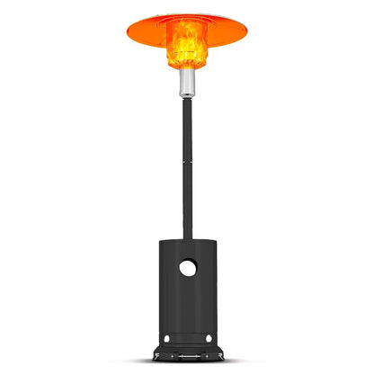 Garvee 48,000 BTU Propane Patio Heater, Portable Wheels, Stainless, Auto Tilt Shutoff