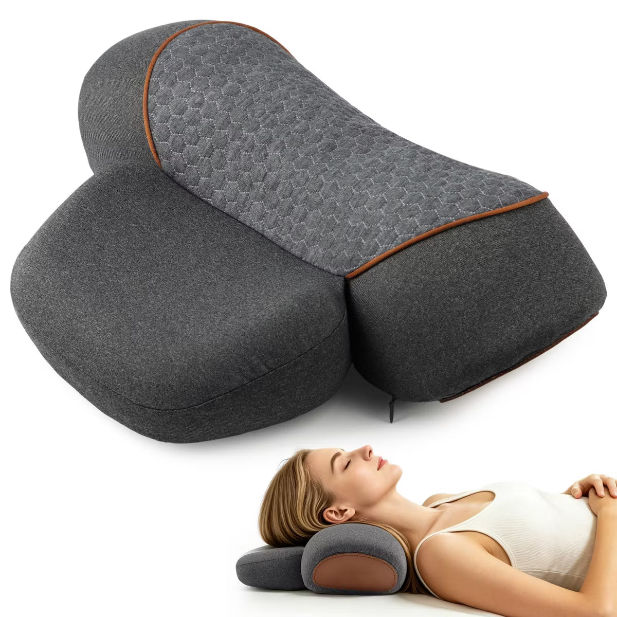 Morfone 3-in-1 with Heat Vibration & Air Pressure Neck Massage Pillow Cervical Support Therapy Pillow