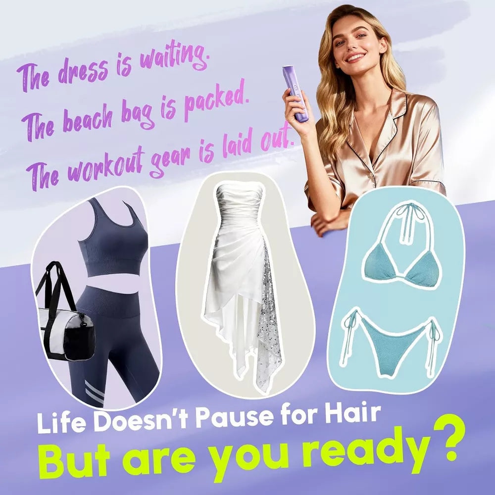 Hoey Women's 2-in-1 Electric Bikini Trimmer & Shaver - IPX7 Waterproof Rechargeable Hair Remover