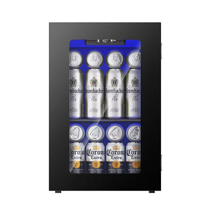EUHOMY Compact Beverage Refrigerator- Mini Fridge with Temperature Control- Black