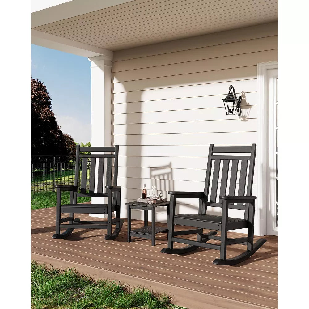 Adirondack 2-Tier Outdoor Side Table 18"x15", HDPE All-Weather End Table for Patio, Pool, Deck, Backyard & Indoor Use