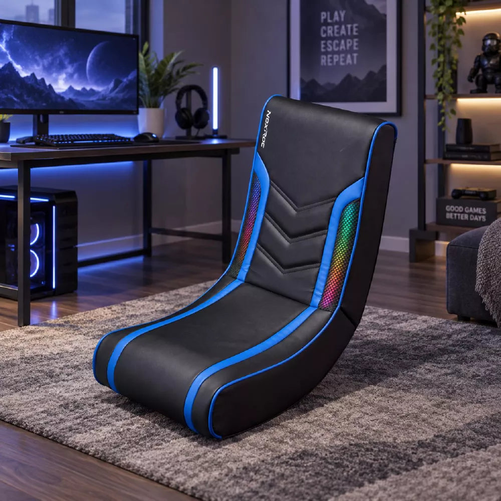 Floor Gaming Rocker Chair, Ergonomic Video Game Chair with High Density Foam Cushion,Portable Rocking Gaming Seat for Bedroom,Dorm,Game Room&Movie