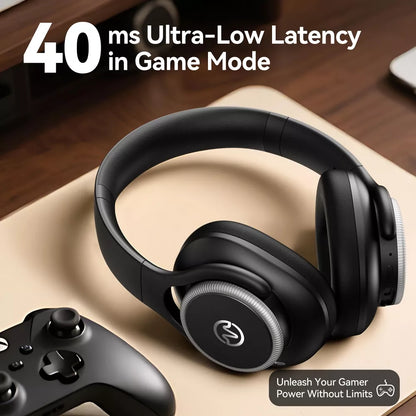 VEATOOL Hybrid ANC Over-Ear Headphones: Bluetooth 6.0, 60H Playtime, Foldable, Hi-Res Audio, Deep Bass, Built-in Mic (Travel/Office)