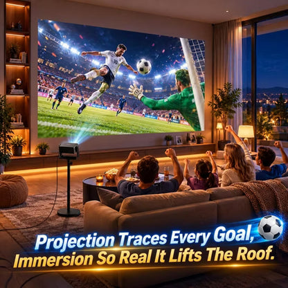 Mini Projector with Wifi and Bluetooth, Built-in Apps,Movie Projector 1080P Video Projector for Bedroom, Supports Smartphone/TV Stick/iPad/PS5/Laptop