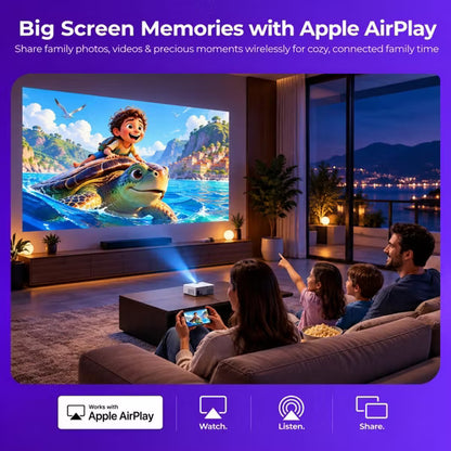 ELEPHAS Roku TV Smart Projector, Built-in Roku TV Streaming Experience, Dolby Audio, Wi-Fi Bluetooth Portable Home and Outdoor Theater