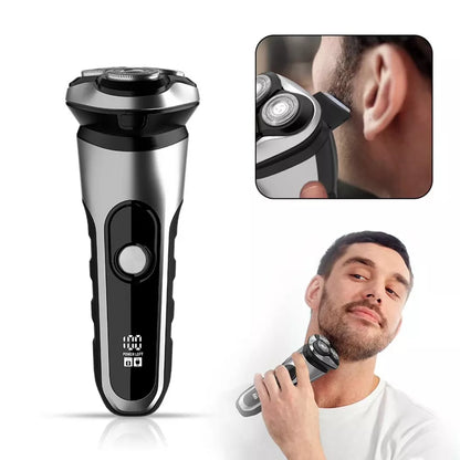 Hoey Electric Shaver 3D Floating Rotary Head Waterproof Wet Dry for Men
