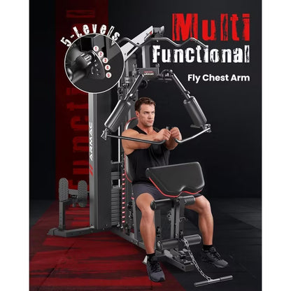 Home Gym,Multifunctional Workout Station with Leg Press | 150LBS Weight Stack Full Body Workout Equipment for Home Exercise Fitness Strength Training