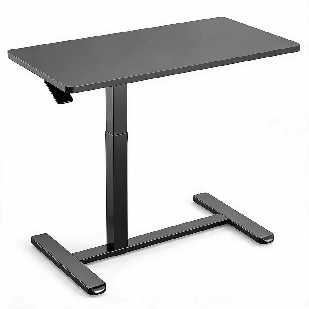 Garvee Overbed Table with Wheels – Adjustable Height Rolling Bedside Desk with Gas Spring Lift, Mobile Laptop Stand for Home Office – 27.6"-15.7"