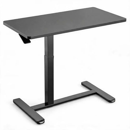 Garvee Overbed Table with Wheels – Adjustable Height Rolling Bedside Desk with Gas Spring Lift, Mobile Laptop Stand for Home Office – 27.6"-15.7"