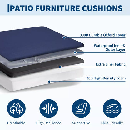 Garvee Outdoor Chair Cushion Set, 24x22, High Elasticity, Water-Resistant, Patio