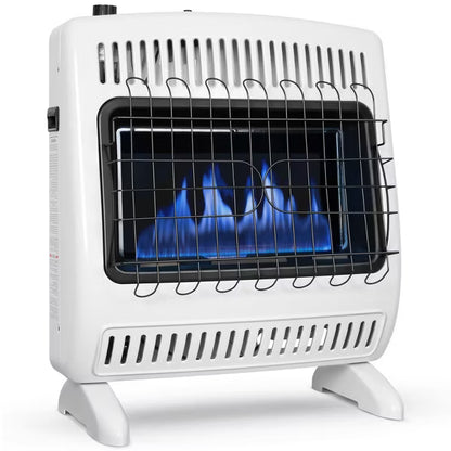 Romswi 30000 BTU Vent Free Propane Gas Heater, Blue Flame Convection Indoor Wall Space Heater with Thermostat Control, ODS Safety, Heats 1400 Sq.Ft