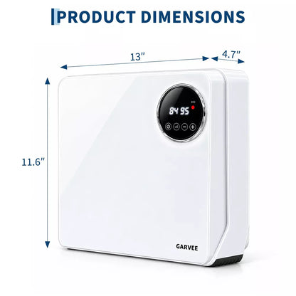 Garvee Wall Mounted Space Heater, Indoor, ECO 750/1500W, 2 Heat, Touch/Remote, Timer