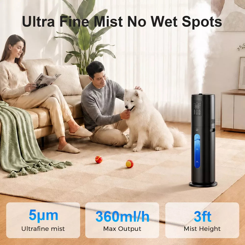 Teendow Humidifiers for Bedroom, 7L Cool Mist Humidifier for Home with Smart App Remote Control, 350mL/h, 24H Timer ,45%-95% Humidistat,Floor Standing
