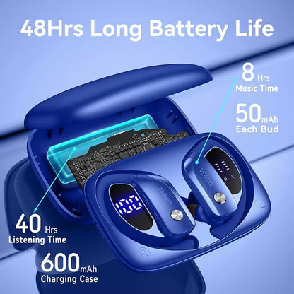 VEAT00L Wireless Earbuds Bluetooth 6.0 Sport 48Hrs Earhook 6 ENC Mic IP68 Waterproof Workout Running