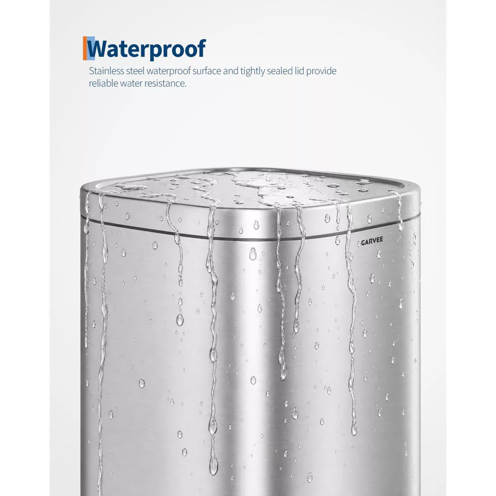 30L Stainless Steel Step Trash Can – 8Gal Rectangular Bin, Soft-Close Lid, Smudge-Proof Finish, Hands-Free Foot Pedal for Kitchen, Office,Silver