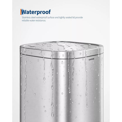 30L Stainless Steel Step Trash Can – 8Gal Rectangular Bin, Soft-Close Lid, Smudge-Proof Finish, Hands-Free Foot Pedal for Kitchen, Office,Silver