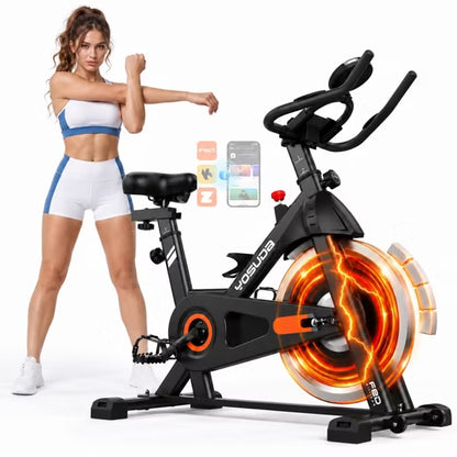 YOSUDA Exercise Bike Stationary Indoor Cycling Bike for Home 300 Lbs Weight Capacity, Comfortable Seat Cushion and LCD Monitor