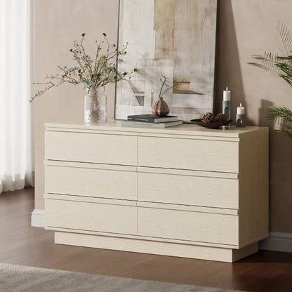 Qwatto 6 Drawer Dresser for Bedroom 47" Wide Modern Chest of Drawers Bedroom Storage Organizer Cabinet with Deep Drawers for Living Room Hallway