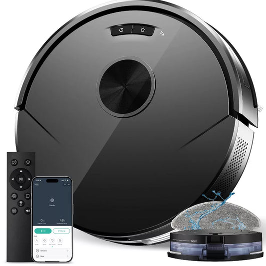 Teendow 2 in 1 Robot Vacuum and Mop Combo,8000Pa Self-Charging Robotic Vacuum Cleaner for Pet Hair, Hard Floors & Carpets,120-Min, App & Voice Control