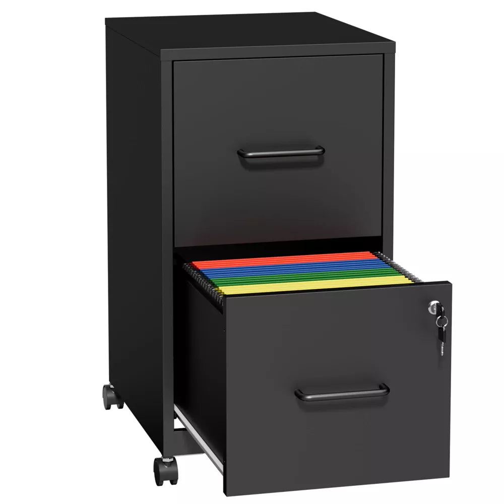 VIYET 2 Drawer Mobile File Cabinet with Lock, Rolling Metal Filing Cabinet for Letter & Legal Files, Office Storage with Anti-Tip Kit