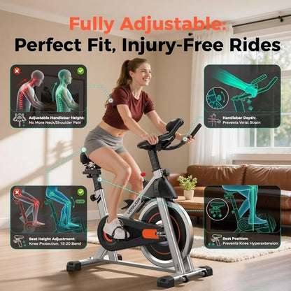 YOSUDA Exercise Bike Stationary Indoor Cycling Bike for Home 300 Lbs Weight Capacity, Comfortable Seat Cushion and LCD Monitor