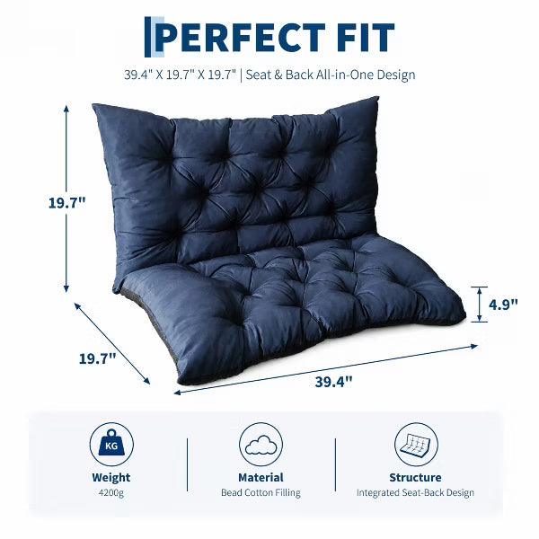 Garvee Swing Cushion, High Elasticity Water-Resistant 3 Seat Outdoor Swing Cushion with Non-Slip Bottom for Porch,Patio,Backyard,Garden and Lawn